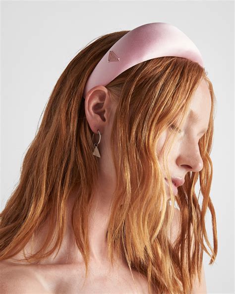 prada pink hair clip|prada satin headband.